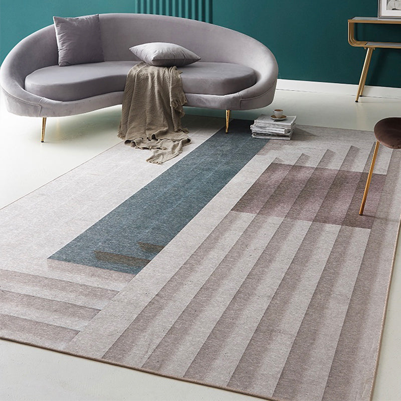 Creative Geometric Pattern Rug Brown Modernism Rug Polyester Pet Friendly Washable Non-Slip Area Rug for Bedroom Brown 4'7" x 6'7" Clearhalo 'Area Rug' 'Modern' 'Rugs' Rug' 1811291