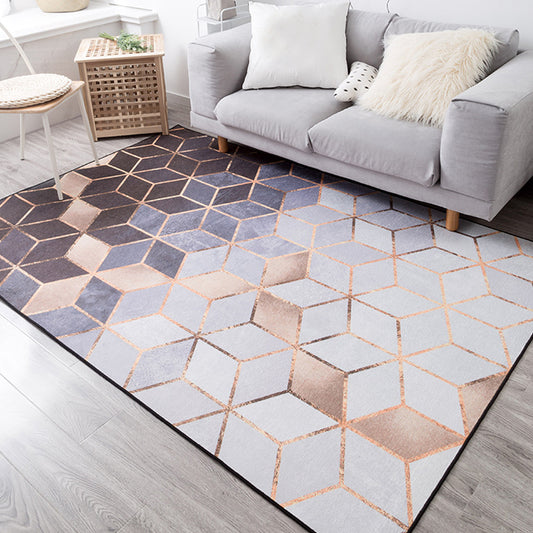 Purple Bedroom Rug Minimalist Geometric Pattern Rug Polyester Washable Anti-Slip Backing Pet Friendly Carpet Purple Clearhalo 'Area Rug' 'Modern' 'Rugs' Rug' 1811309