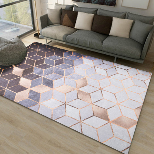 Purple Bedroom Rug Minimalist Geometric Pattern Rug Polyester Washable Anti-Slip Backing Pet Friendly Carpet Clearhalo 'Area Rug' 'Modern' 'Rugs' Rug' 1811310