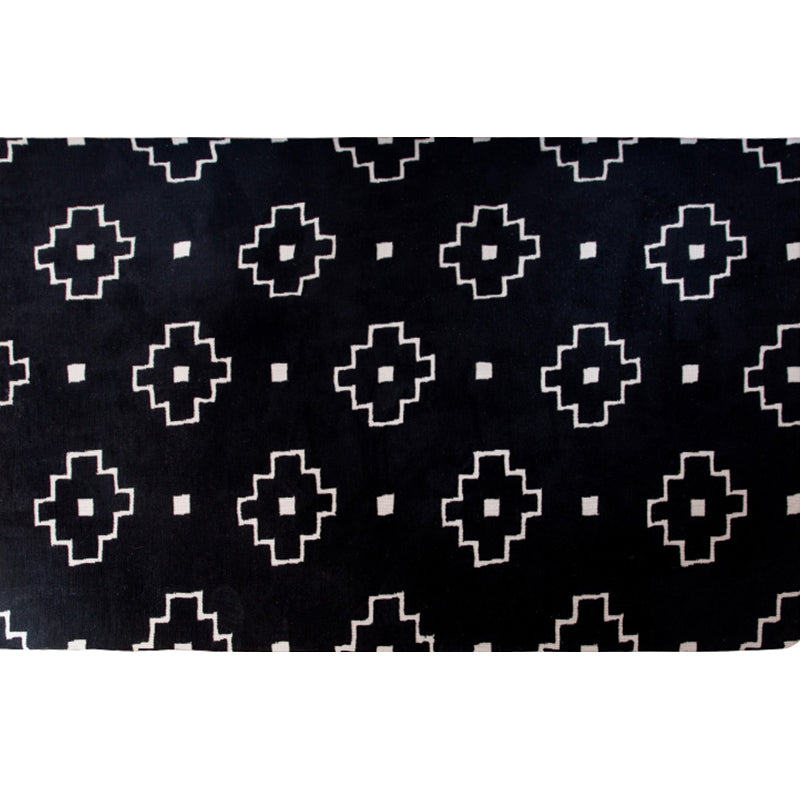 Modern Geometric Pattern Rug Black Polyester Rug Non-Slip Pet Friendly Washable Are Rug for Living Room Clearhalo 'Area Rug' 'Modern' 'Rugs' Rug' 1811316