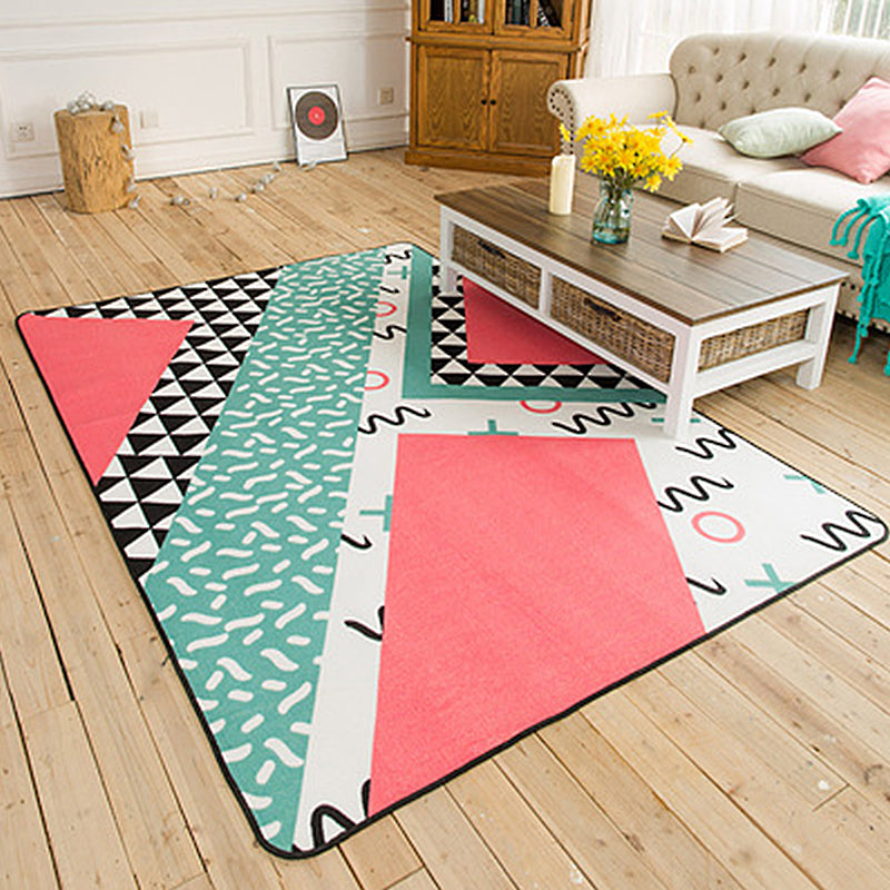 Multicolor Geometric Pattern Rug with Stripe Polyester Modern Rug Pet Friendly Washable Non-Slip Area Rug for Living Room Clearhalo 'Area Rug' 'Modern' 'Rugs' Rug' 1811324