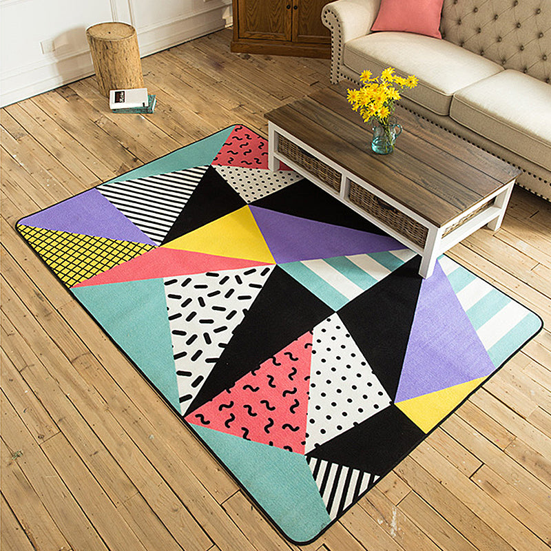 Multicolor Geometric Pattern Rug with Stripe Polyester Modern Rug Pet Friendly Washable Non-Slip Area Rug for Living Room Clearhalo 'Area Rug' 'Modern' 'Rugs' Rug' 1811329