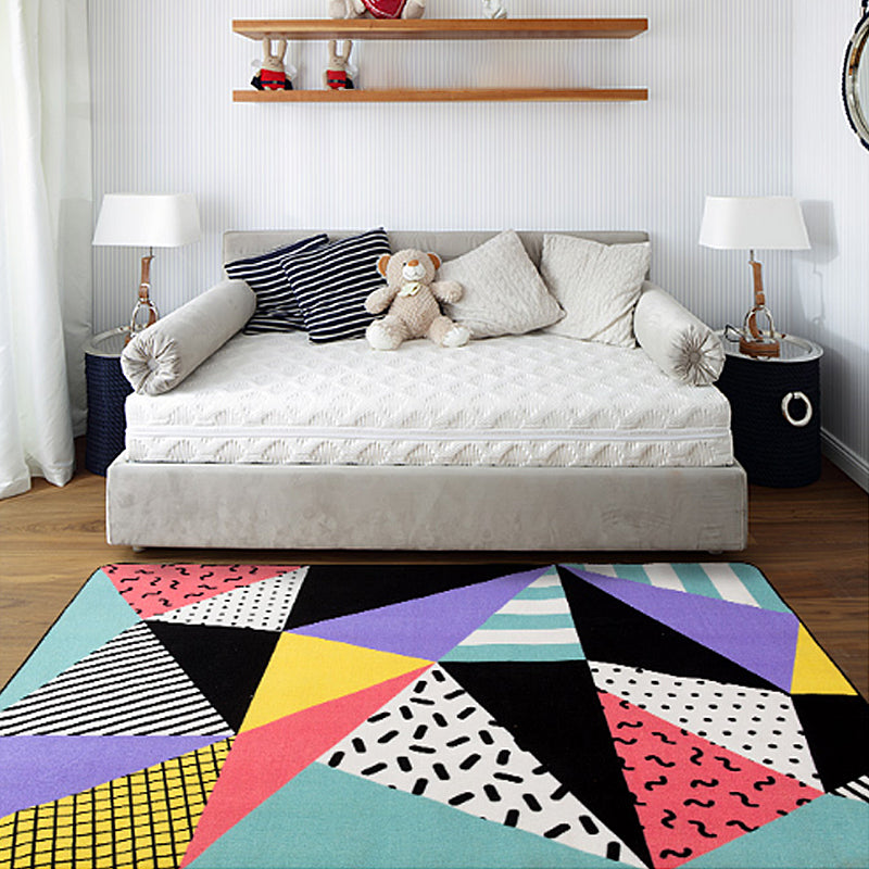 Multicolor Geometric Pattern Rug with Stripe Polyester Modern Rug Pet Friendly Washable Non-Slip Area Rug for Living Room Clearhalo 'Area Rug' 'Modern' 'Rugs' Rug' 1811330