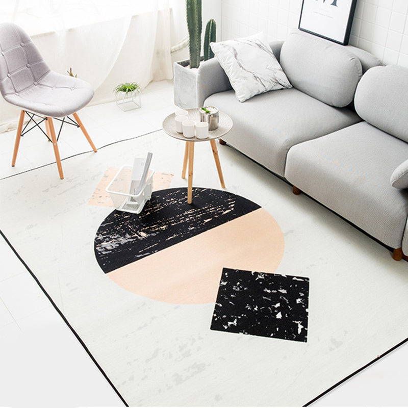 Modern Geometric Pattern Rug Grey Polyester Rug Non-Slip Pet Friendly Washable Are Rug for Living Room Pink 4'7" x 6'7" Clearhalo 'Area Rug' 'Modern' 'Rugs' Rug' 1811332