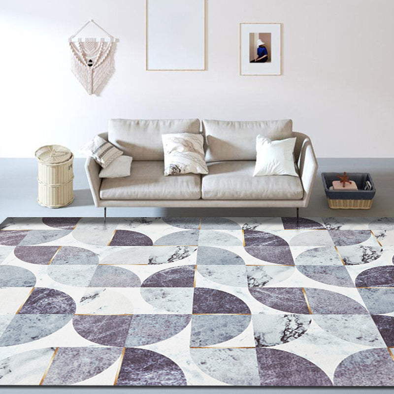 Unique Geometric Pattern Rug Grey Modernism Rug Polyester Pet Friendly Washable Non-Slip Area Rug for Bedroom Grey 4'7" x 6'7" Clearhalo 'Area Rug' 'Modern' 'Rugs' Rug' 1811340