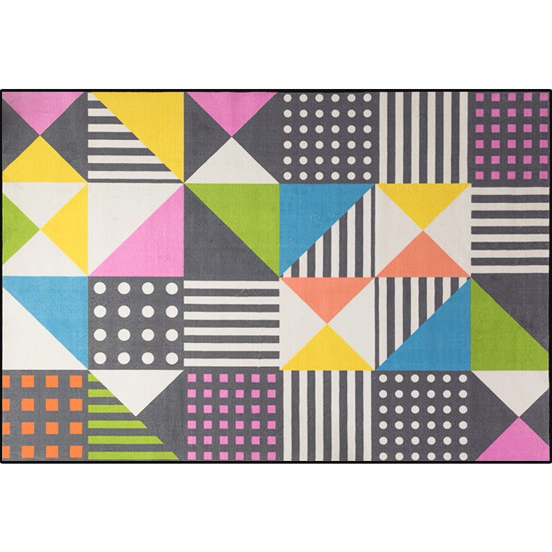 Multicolor Geometric Pattern Rug with Stripe Polyester Modern Rug Pet Friendly Washable Non-Slip Area Rug for Living Room Clearhalo 'Area Rug' 'Modern' 'Rugs' Rug' 1811353