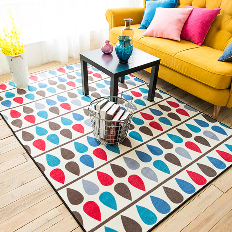 Multicolor Geometric Pattern Rug with Stripe Polyester Modern Rug Pet Friendly Washable Non-Slip Area Rug for Living Room Blue Clearhalo 'Area Rug' 'Modern' 'Rugs' Rug' 1811358