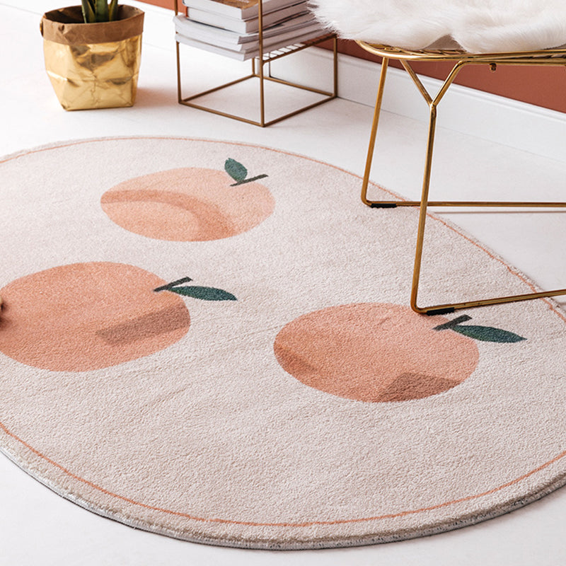 Stylish Fruit Pattern Rug Pink Modernism Rug Polyester Pet Friendly Washable Non-Slip Area Rug for Bedroom Clearhalo 'Area Rug' 'Modern' 'Rugs' Rug' 1811375