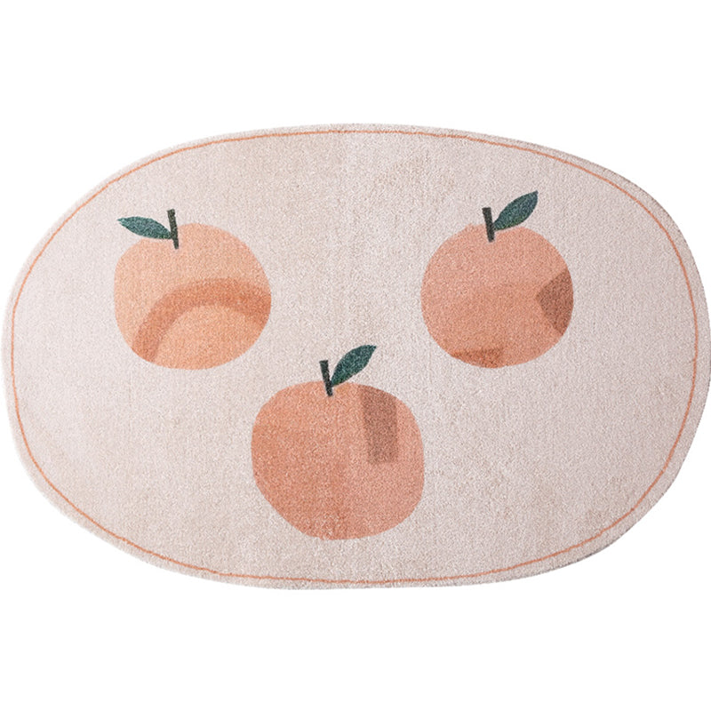 Stylish Fruit Pattern Rug Pink Modernism Rug Polyester Pet Friendly Washable Non-Slip Area Rug for Bedroom Clearhalo 'Area Rug' 'Modern' 'Rugs' Rug' 1811376