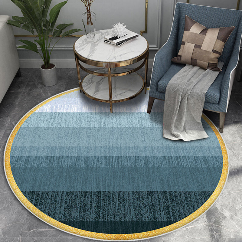 Casual Ombre Pattern Rug Blue Polyester Rug Non-Slip Pet Friendly Washable Are Rug for Living Room Dark Blue Clearhalo 'Area Rug' 'Modern' 'Rugs' Rug' 1811409