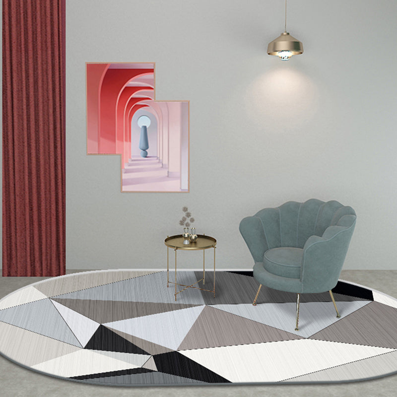 Multicolor Geometric Pattern Rug Polyester Modern Rug Pet Friendly Washable Non-Slip Area Rug for Living Room Smoke Gray Clearhalo 'Area Rug' 'Modern' 'Rugs' Rug' 1811420