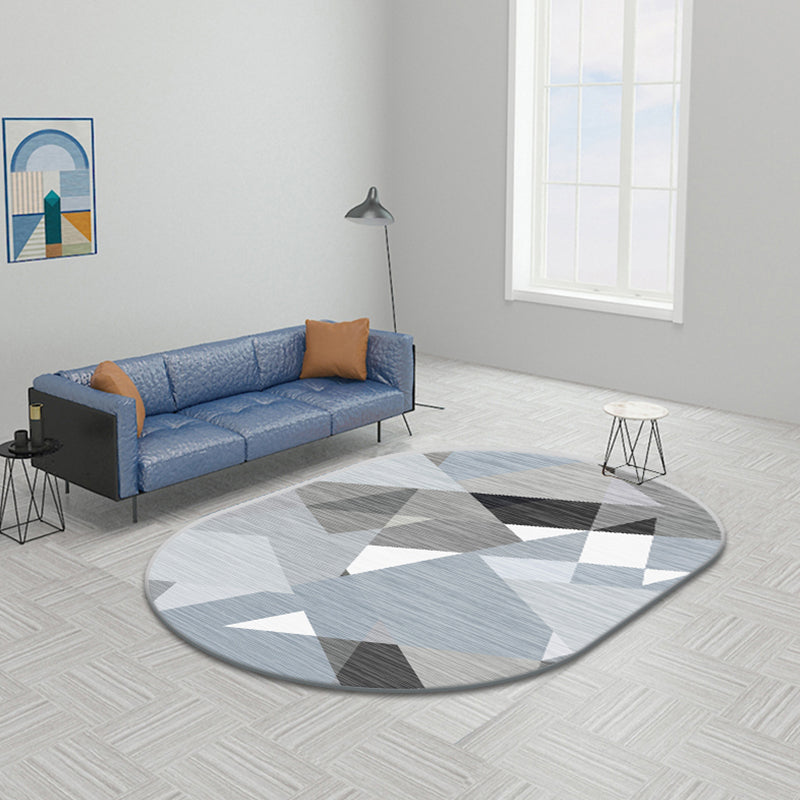 Multicolor Geometric Pattern Rug Polyester Modern Rug Pet Friendly Washable Non-Slip Area Rug for Living Room Sky Blue Clearhalo 'Area Rug' 'Modern' 'Rugs' Rug' 1811421