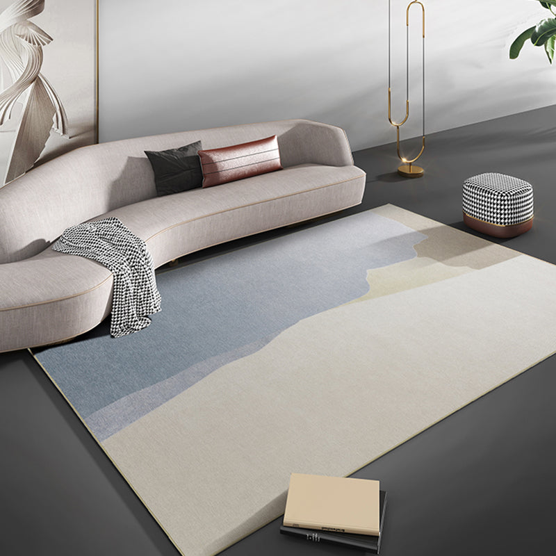 Blue and Grey Colorblock Rug Polyester Modern Rug Pet Friendly Washable Non-Slip Area Rug for Living Room Sky Blue 4'7" x 6'7" Clearhalo 'Area Rug' 'Rug' 1811431