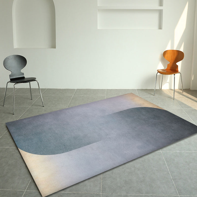 Blue and Grey Colorblock Rug Polyester Modern Rug Pet Friendly Washable Non-Slip Area Rug for Living Room Dark Blue 4'7" x 6'7" Clearhalo 'Area Rug' 'Rug' 1811438