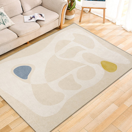 Beige Bedroom Rug Minimalist Colorblock Abstract Rug Polyester Washable Anti-Slip Backing Pet Friendly Carpet Clearhalo 'Area Rug' 'Rug' 1811441