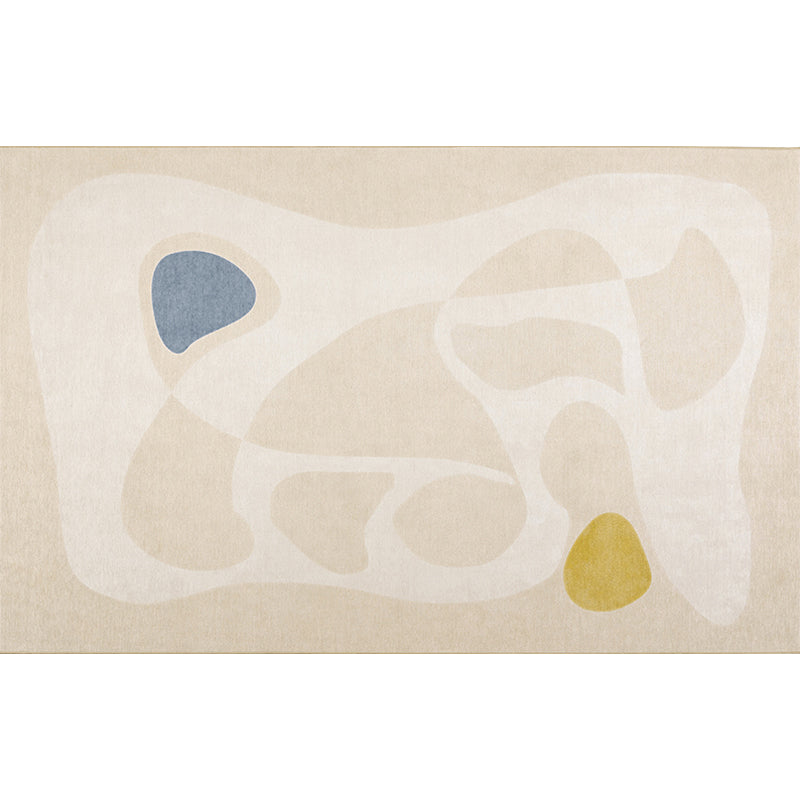 Beige Bedroom Rug Minimalist Colorblock Abstract Rug Polyester Washable Anti-Slip Backing Pet Friendly Carpet Clearhalo 'Area Rug' 'Rug' 1811442