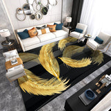 Fancy Feather Pattern Rug Multicolor Modernism Rug Polyester Pet Friendly Washable Non-Slip Area Rug for Bedroom Black Clearhalo 'Area Rug' 'Modern' 'Rugs' Rug' 1811533