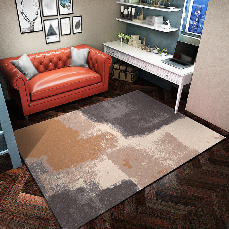 Unique Abstract Rug Multicolor Industrial Rug Polyester Pet Friendly Washable Non-Slip Area Rug for Living Room Brown Clearhalo 'Area Rug' 'Rug' 1811695