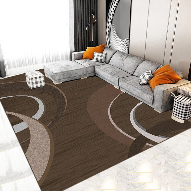 Multicolor Colorblock Rug Polyester Modern Rug Pet Friendly Washable Non-Slip Area Rug for Living Room Brown Clearhalo 'Area Rug' 'Modern' 'Rugs' Rug' 1811791