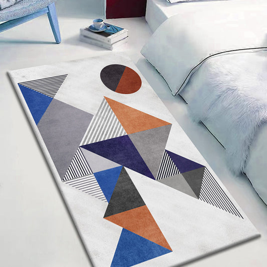 Modernist Geometric Pattern Rug with Stripe Multicolor Polyester Rug Non-Slip Pet Friendly Washable Are Rug for Bedroom Blue Clearhalo 'Area Rug' 'Modern' 'Rugs' Rug' 1811805