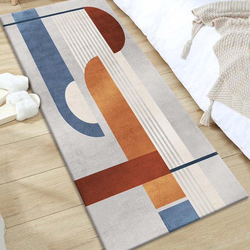 Modernist Geometric Pattern Rug with Stripe Multicolor Polyester Rug Non-Slip Pet Friendly Washable Are Rug for Bedroom Grey Clearhalo 'Area Rug' 'Modern' 'Rugs' Rug' 1811812