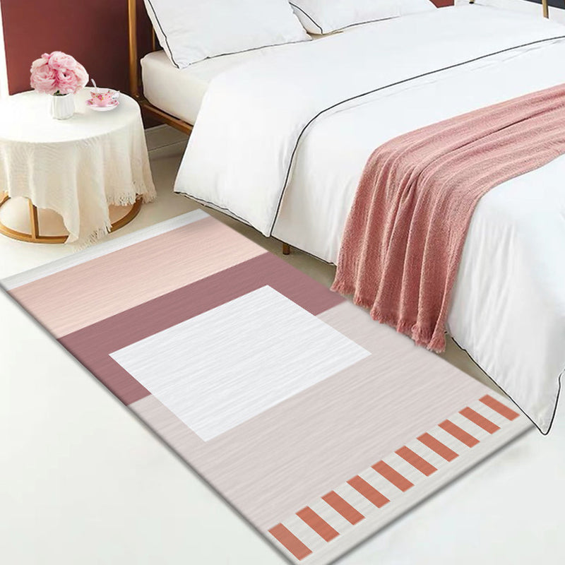 Modernist Geometric Pattern Rug with Stripe Multicolor Polyester Rug Non-Slip Pet Friendly Washable Are Rug for Bedroom Orange Clearhalo 'Area Rug' 'Modern' 'Rugs' Rug' 1811813