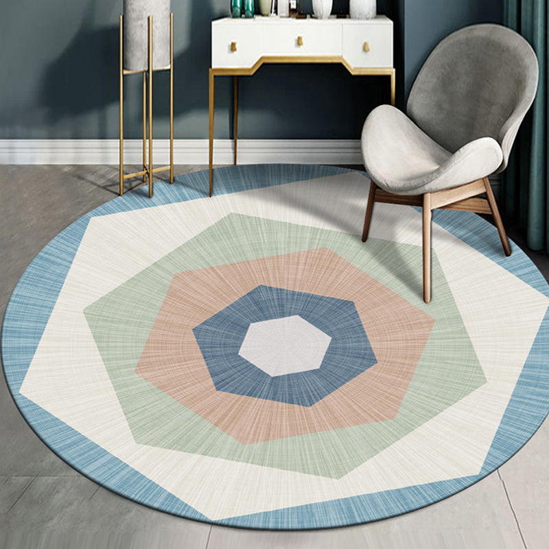 Creative Geometric Pattern Rug Multicolor Modernism Rug Polyester Pet Friendly Washable Non-Slip Area Rug for Bedroom Aqua Clearhalo 'Area Rug' 'Modern' 'Rugs' Rug' 1811815