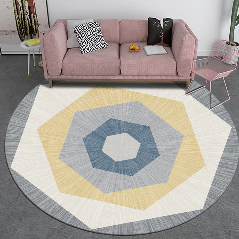 Creative Geometric Pattern Rug Multicolor Modernism Rug Polyester Pet Friendly Washable Non-Slip Area Rug for Bedroom Yellow Clearhalo 'Area Rug' 'Modern' 'Rugs' Rug' 1811821