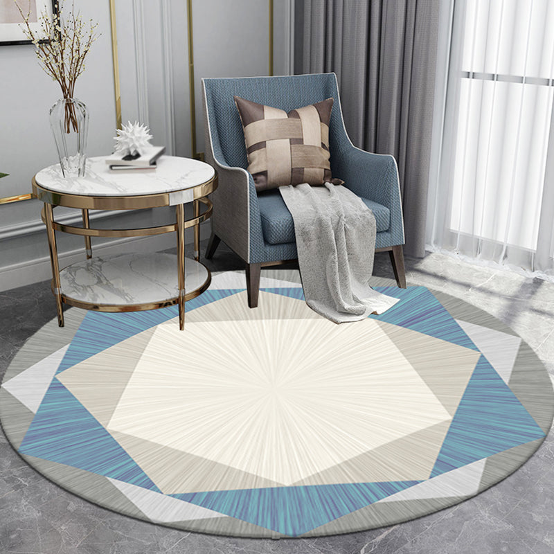 Creative Geometric Pattern Rug Multicolor Modernism Rug Polyester Pet Friendly Washable Non-Slip Area Rug for Bedroom Blue Clearhalo 'Area Rug' 'Modern' 'Rugs' Rug' 1811822