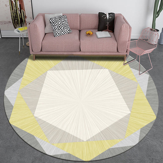 Creative Geometric Pattern Rug Multicolor Modernism Rug Polyester Pet Friendly Washable Non-Slip Area Rug for Bedroom Fluorescent Yellow Clearhalo 'Area Rug' 'Modern' 'Rugs' Rug' 1811824