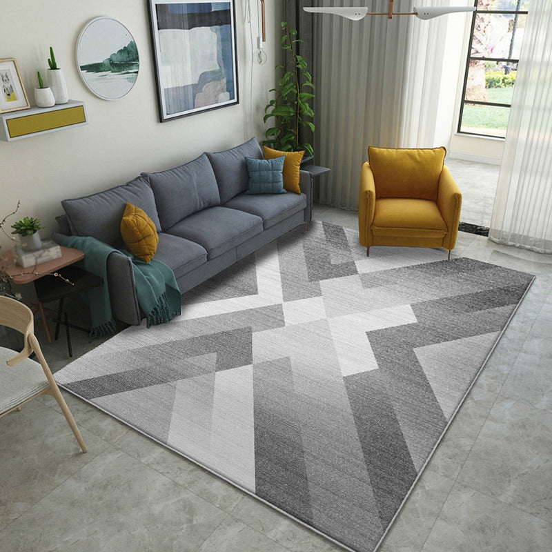 Multicolor Geometric Pattern Rug Polyester Contemporary Rug Pet Friendly Washable Non-Slip Area Rug for Living Room Grey Clearhalo 'Area Rug' 'Modern' 'Rugs' Rug' 1811831