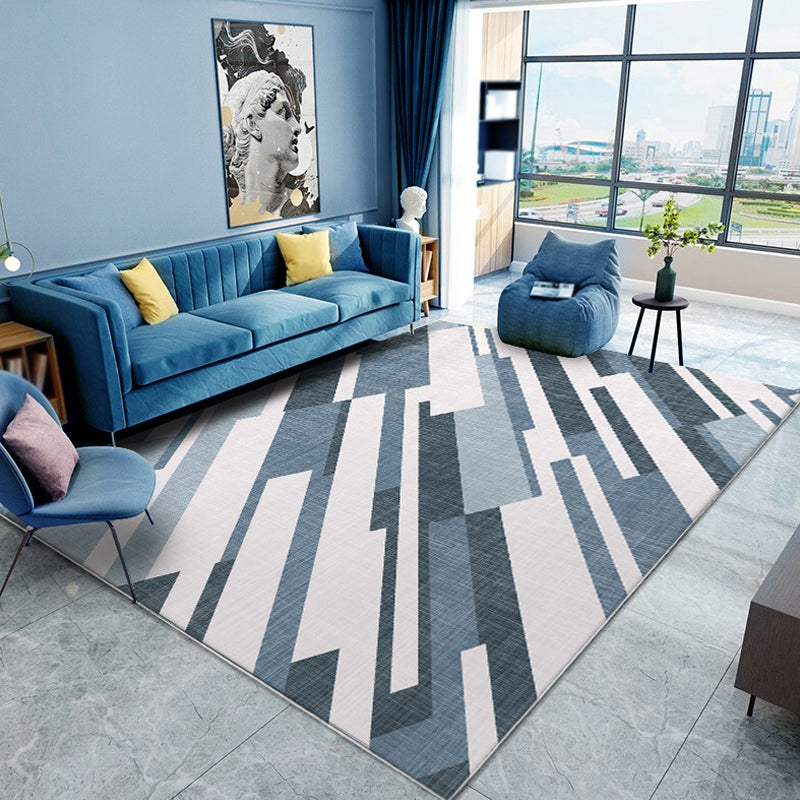 Multicolor Geometric Pattern Rug Polyester Contemporary Rug Pet Friendly Washable Non-Slip Area Rug for Living Room Airy Blue Clearhalo 'Area Rug' 'Modern' 'Rugs' Rug' 1811833