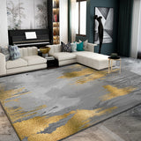 Gold Abstract Rug Polyester Minimalist Rug Pet Friendly Washable Non-Slip Area Rug for Living Room Dark Gray Clearhalo 'Area Rug' 'Modern' 'Rugs' Rug' 1811854