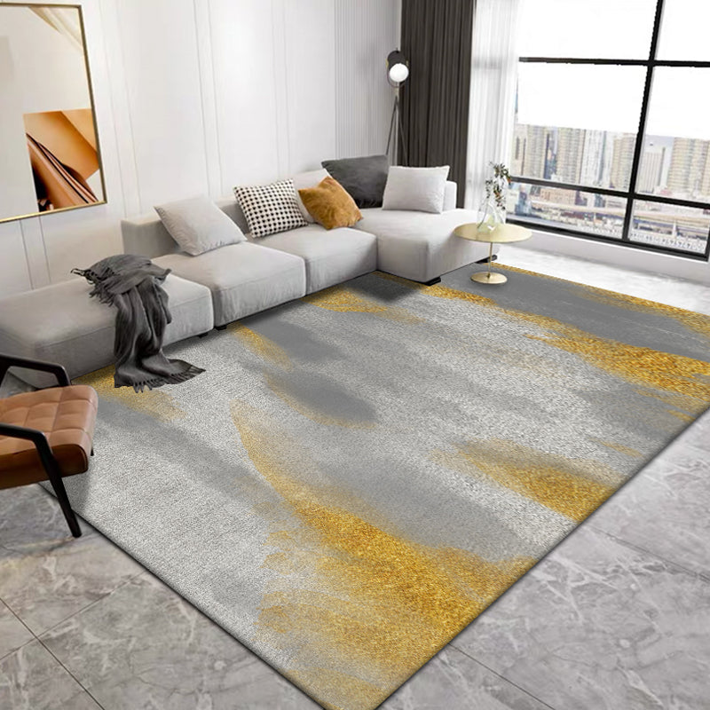 Gold Abstract Rug Polyester Minimalist Rug Pet Friendly Washable Non-Slip Area Rug for Living Room Gold Clearhalo 'Area Rug' 'Modern' 'Rugs' Rug' 1811862