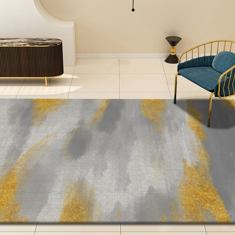 Gold Abstract Rug Polyester Minimalist Rug Pet Friendly Washable Non-Slip Area Rug for Living Room Clearhalo 'Area Rug' 'Modern' 'Rugs' Rug' 1811863