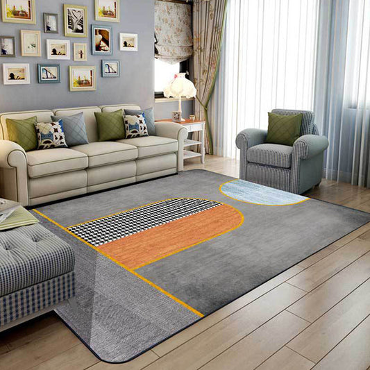 Grey Houndstooth Pattern Rug Polyester Minimalist Rug Pet Friendly Washable Non-Slip Area Rug for Living Room Grey Clearhalo 'Area Rug' 'Modern' 'Rugs' Rug' 1811888