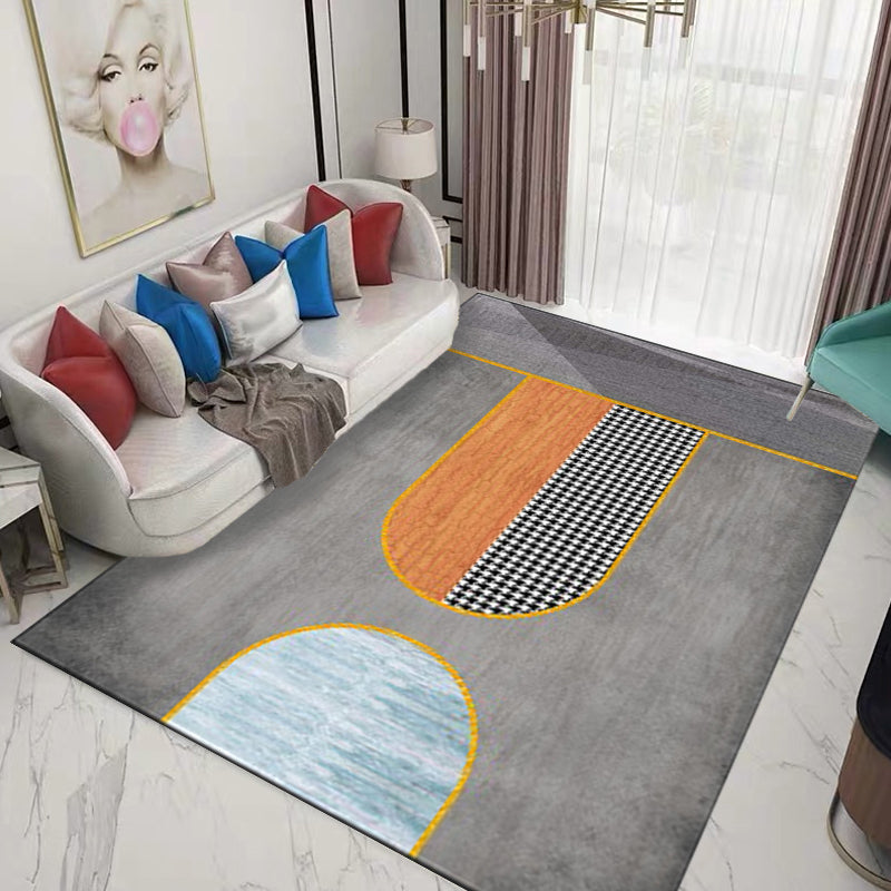 Grey Houndstooth Pattern Rug Polyester Minimalist Rug Pet Friendly Washable Non-Slip Area Rug for Living Room Clearhalo 'Area Rug' 'Modern' 'Rugs' Rug' 1811889