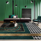 Green Geometric Pattern Rug with Houndstooth Polyester Minimalist Rug Pet Friendly Washable Non-Slip Area Rug for Living Room Clearhalo 'Area Rug' 'Modern' 'Rugs' Rug' 1811933