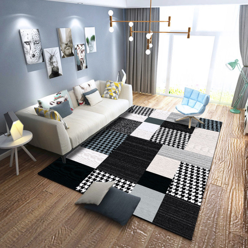 Stylish Geometric Pattern Rug Multicolor Modern Rug Polyester Pet Friendly Washable Non-Slip Area Rug for Bedroom Black Clearhalo 'Area Rug' 'Modern' 'Rugs' Rug' 1812016