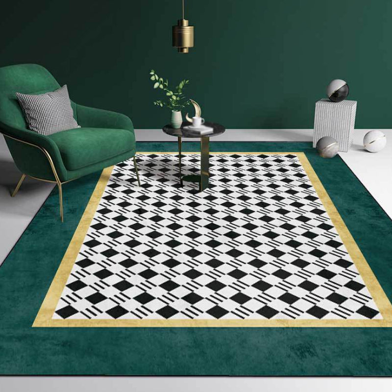 Stylish Geometric Pattern Rug Multicolor Modern Rug Polyester Pet Friendly Washable Non-Slip Area Rug for Bedroom Blackish Green Clearhalo 'Area Rug' 'Modern' 'Rugs' Rug' 1812022