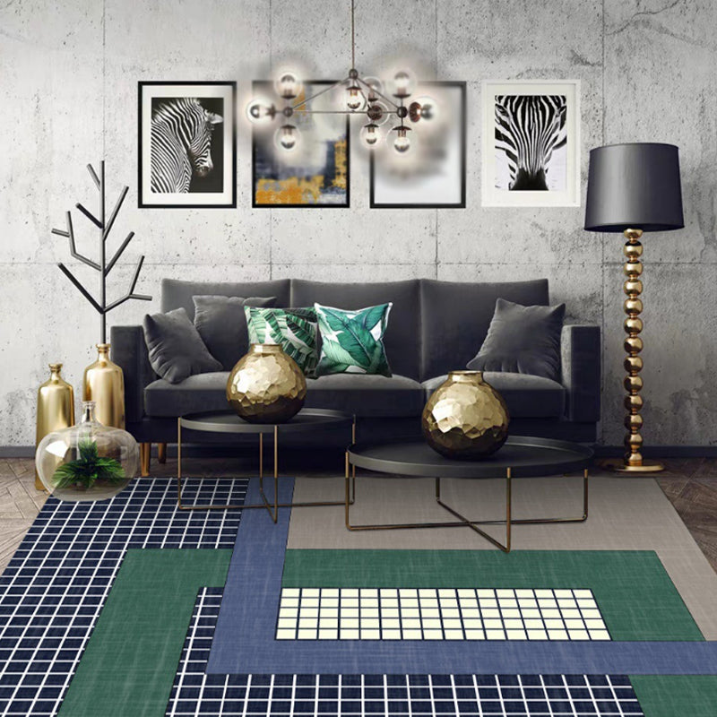 Stylish Geometric Pattern Rug Multicolor Modern Rug Polyester Pet Friendly Washable Non-Slip Area Rug for Bedroom Green Clearhalo 'Area Rug' 'Modern' 'Rugs' Rug' 1812024