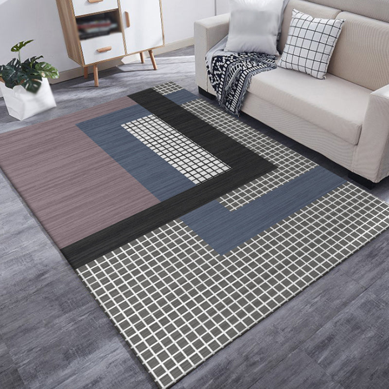 Stylish Geometric Pattern Rug Multicolor Modern Rug Polyester Pet Friendly Washable Non-Slip Area Rug for Bedroom Blue Clearhalo 'Area Rug' 'Modern' 'Rugs' Rug' 1812025