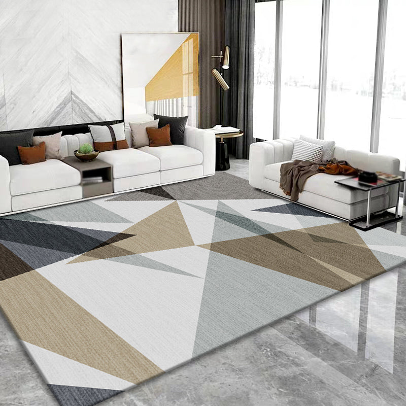 Modernist Geometric Pattern Rug Brown Polyester Rug Non-Slip Pet Friendly Washable Are Rug for Bedroom Brown Clearhalo 'Area Rug' 'Modern' 'Rugs' Rug' 1812053