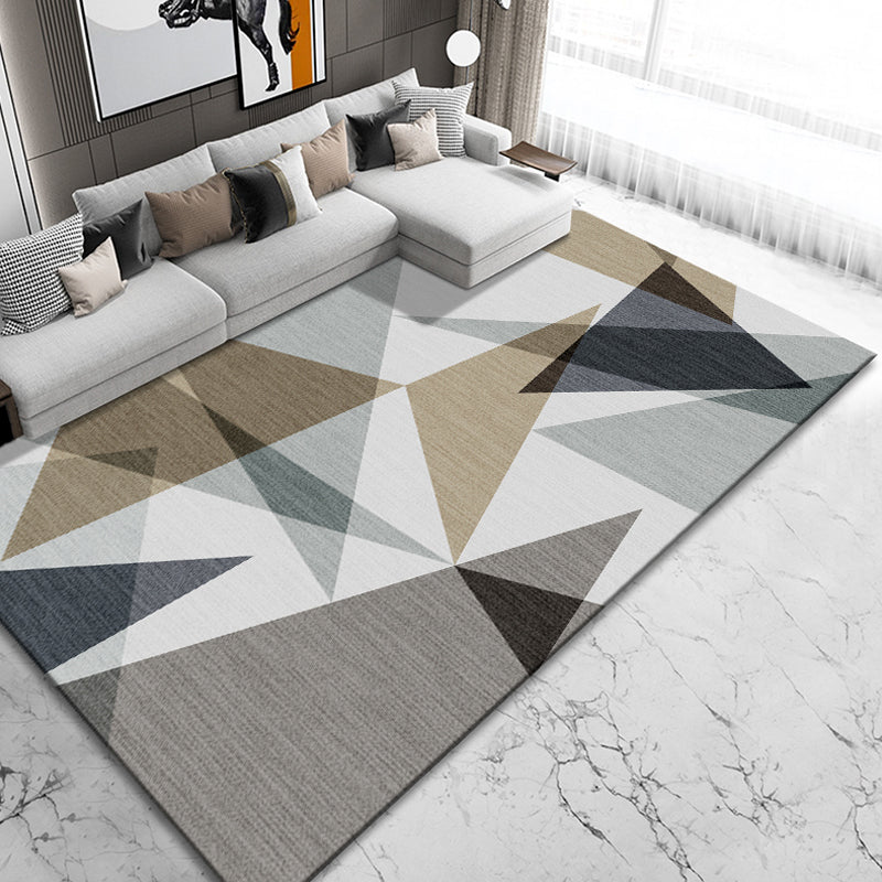 Modernist Geometric Pattern Rug Brown Polyester Rug Non-Slip Pet Friendly Washable Are Rug for Bedroom Clearhalo 'Area Rug' 'Modern' 'Rugs' Rug' 1812054