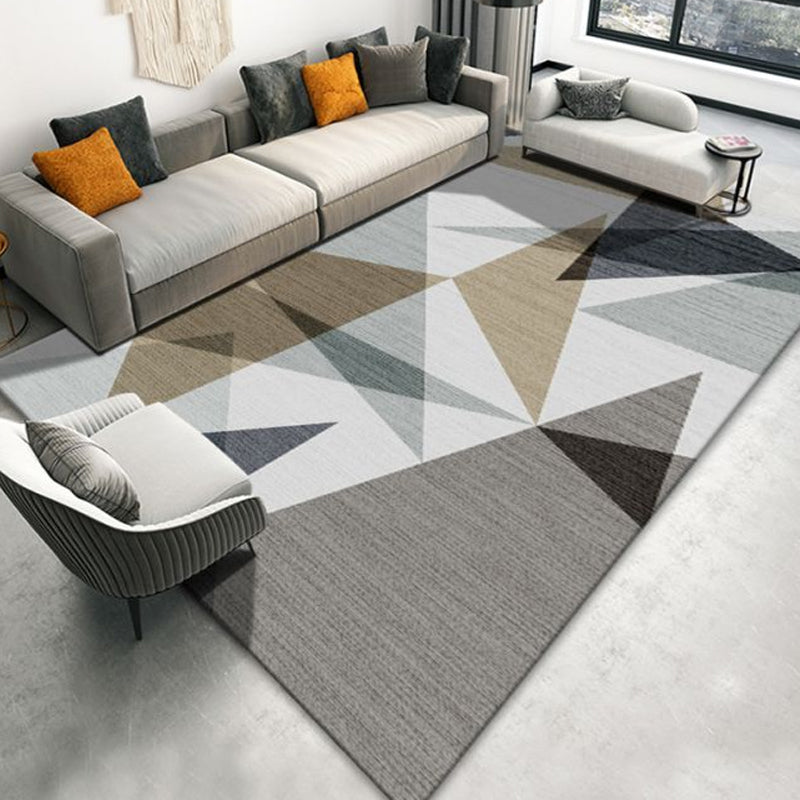 Modernist Geometric Pattern Rug Brown Polyester Rug Non-Slip Pet Friendly Washable Are Rug for Bedroom Clearhalo 'Area Rug' 'Modern' 'Rugs' Rug' 1812055