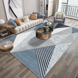 Funky Geometric Pattern Rug with Stripe Blue Modern Rug Polyester Pet Friendly Washable Non-Slip Area Rug for Bedroom Blue Clearhalo 'Area Rug' 'Modern' 'Rugs' Rug' 1812060