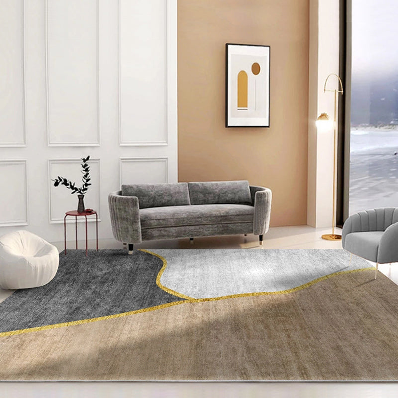 Multicolor Living Room Rug Modernism Colorblock Rug Polyester Washable Anti-Slip Backing Pet Friendly Carpet Clearhalo 'Area Rug' 'Modern' 'Rugs' Rug' 1812092