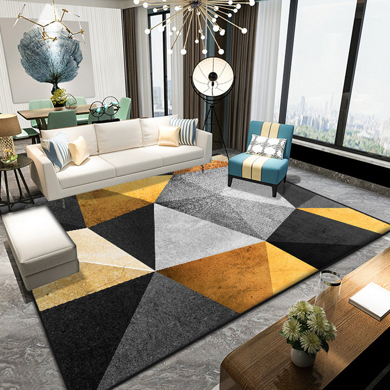 Multicolor Geometric Pattern Rug Polyester Minimalist Rug Pet Friendly Washable Non-Slip Area Rug for Living Room Yellow Clearhalo 'Area Rug' 'Modern' 'Rugs' Rug' 1812114