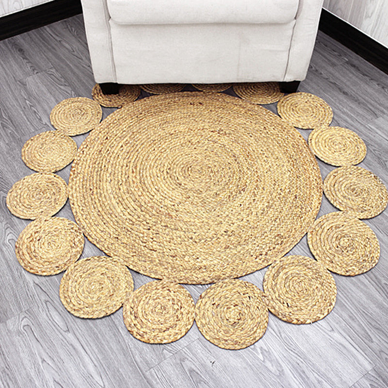 Beige Living Room Rug Rustic Solid Color Rug Sisal Washable Anti-Slip Backing Pet Friendly Carpet Clearhalo 'Area Rug' 'Rug' 1812290