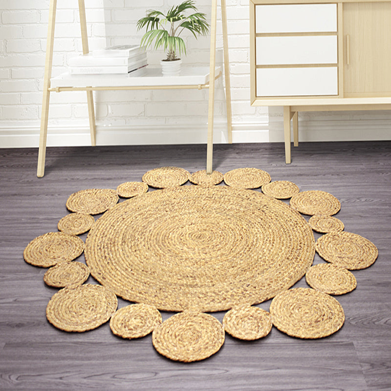 Beige Living Room Rug Rustic Solid Color Rug Sisal Washable Anti-Slip Backing Pet Friendly Carpet Clearhalo 'Area Rug' 'Rug' 1812297